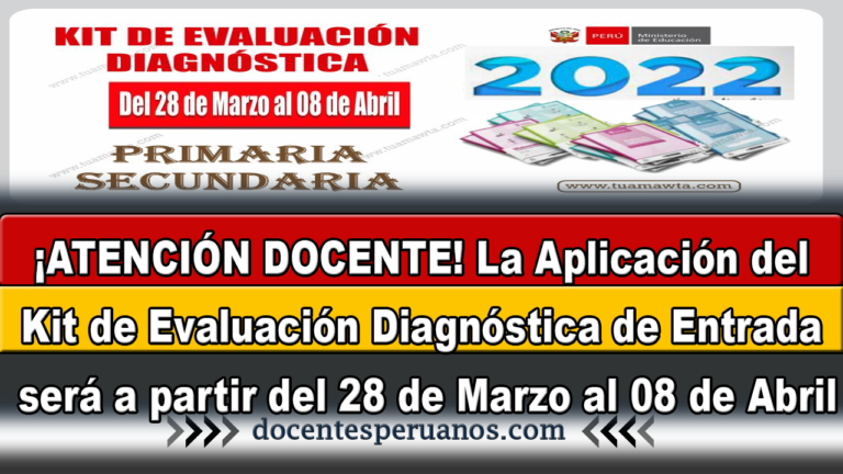 ¡ATENCIÓN DOCENTE! La Aplicación Del Kit De Evaluación Diagnóstica De ...