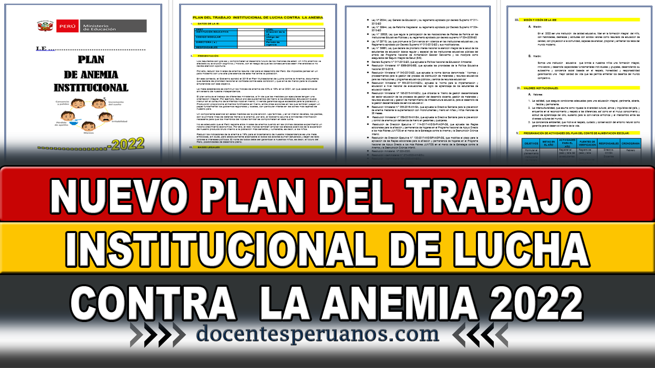 NUEVO PLAN DEL TRABAJO INSTITUCIONAL DE LUCHA CONTRA LA ANEMIA 2022