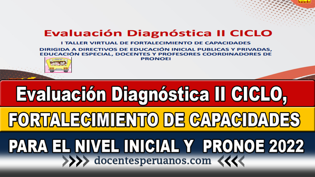 Evaluación Diagnóstica II CICLO, FORTALECIMIENTO DE CAPACIDADES PARA EL NIVEL INICIAL Y PRONOE