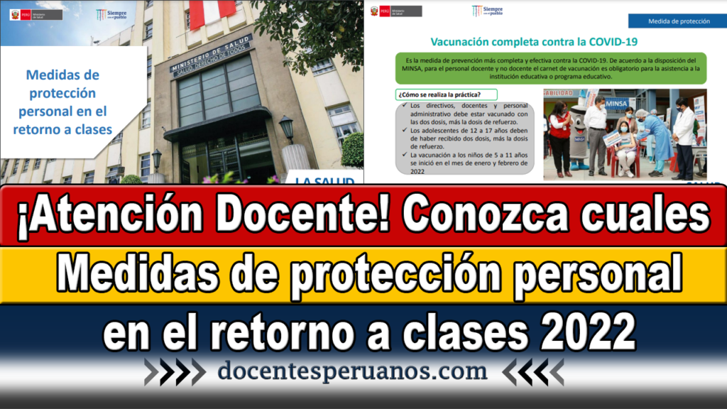 ¡Atención Docente! Conozca cuales Medidas de protección personal en el retorno a clases 2022