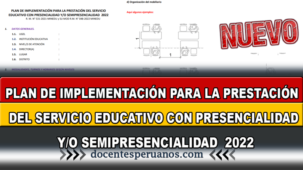 PLAN DE IMPLEMENTACIÓN PARA LA PRESTACIÓN DEL SERVICIO EDUCATIVO CON PRESENCIALIDAD Y/O SEMIPRESENCIALIDAD 2022