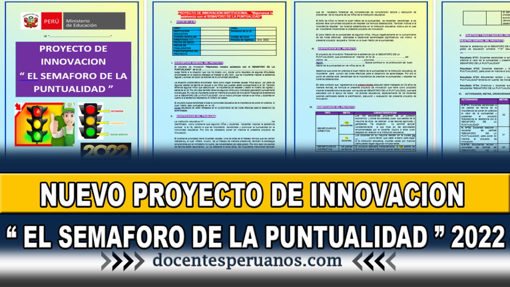 NUEVO PROYECTO DE INNOVACION “ EL SEMAFORO DE LA PUNTUALIDAD ” 2022