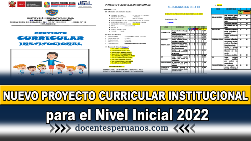 NUEVO PROYECTO CURRICULAR INSTITUCIONAL para el Nivel Inicial 2022