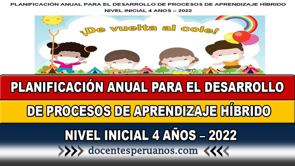 PLANIFICACIÓN ANUAL PARA EL DESARROLLO DE PROCESOS DE APRENDIZAJE HÍBRIDO NIVEL INICIAL 4 AÑOS – 2022