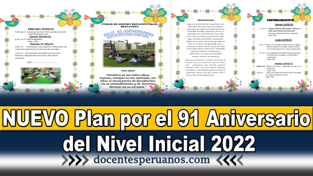 NUEVO Plan por el 91 Aniversario del Nivel Inicial 2022