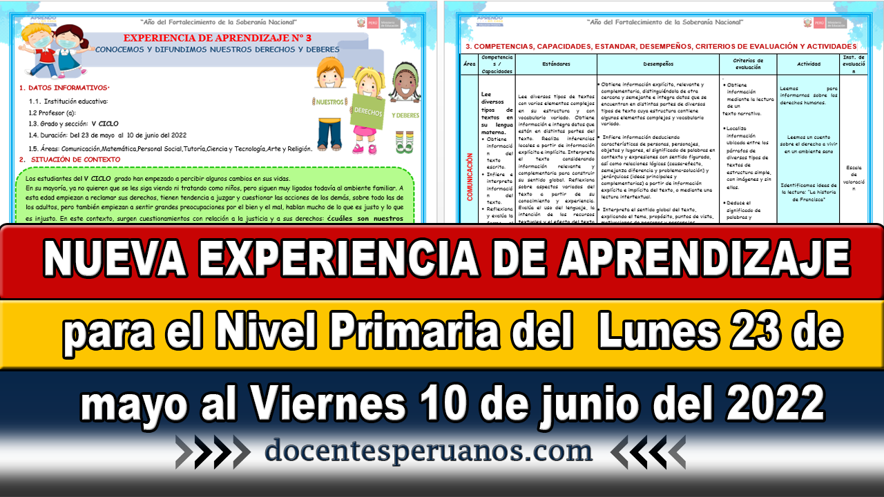 Nueva Experiencia De Aprendizaje Para El Nivel Primaria Del Lunes 23 De Mayo Al Viernes 10 De 1683