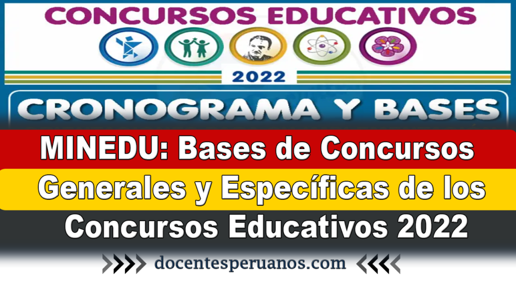 MINEDU: Bases de Concursos Generales y Específicas de los Concursos Educativos 2022