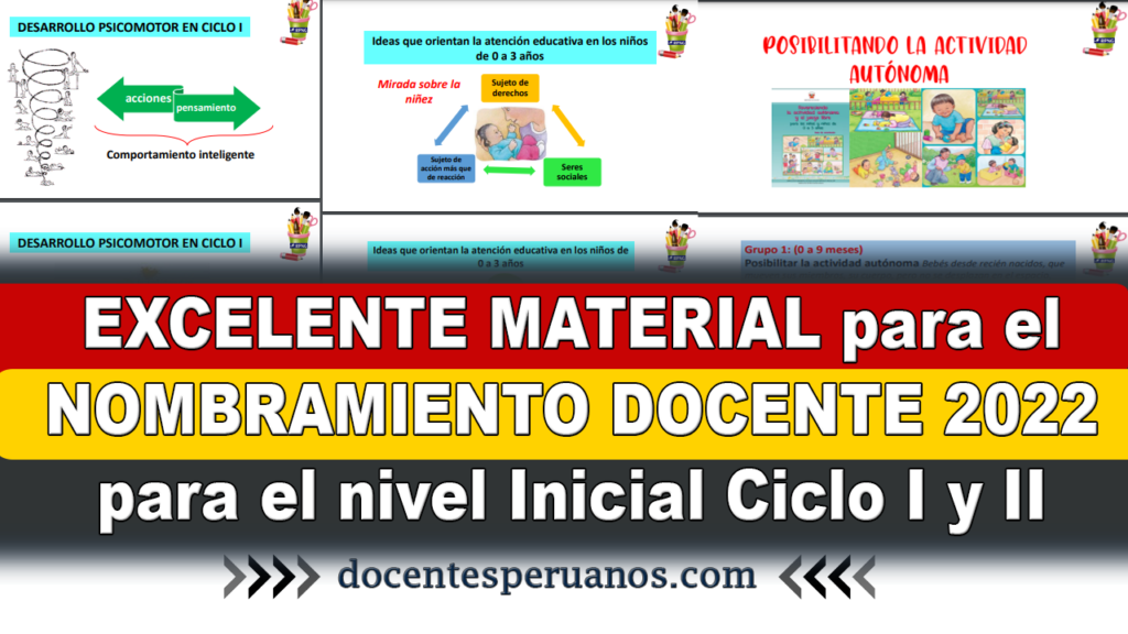 EXCELENTE MATERIAL para el NOMBRAMIENTO DOCENTE 2022 para el nivel Inicial Ciclo I y II