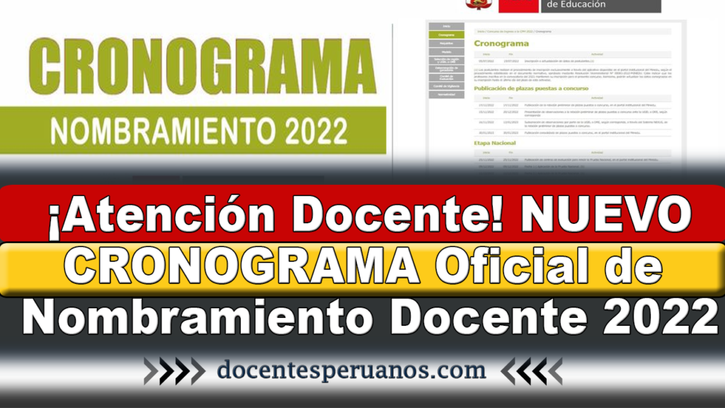 ¡atención Docente Cronograma Oficial Para El Nombramiento Docente 2022 6829