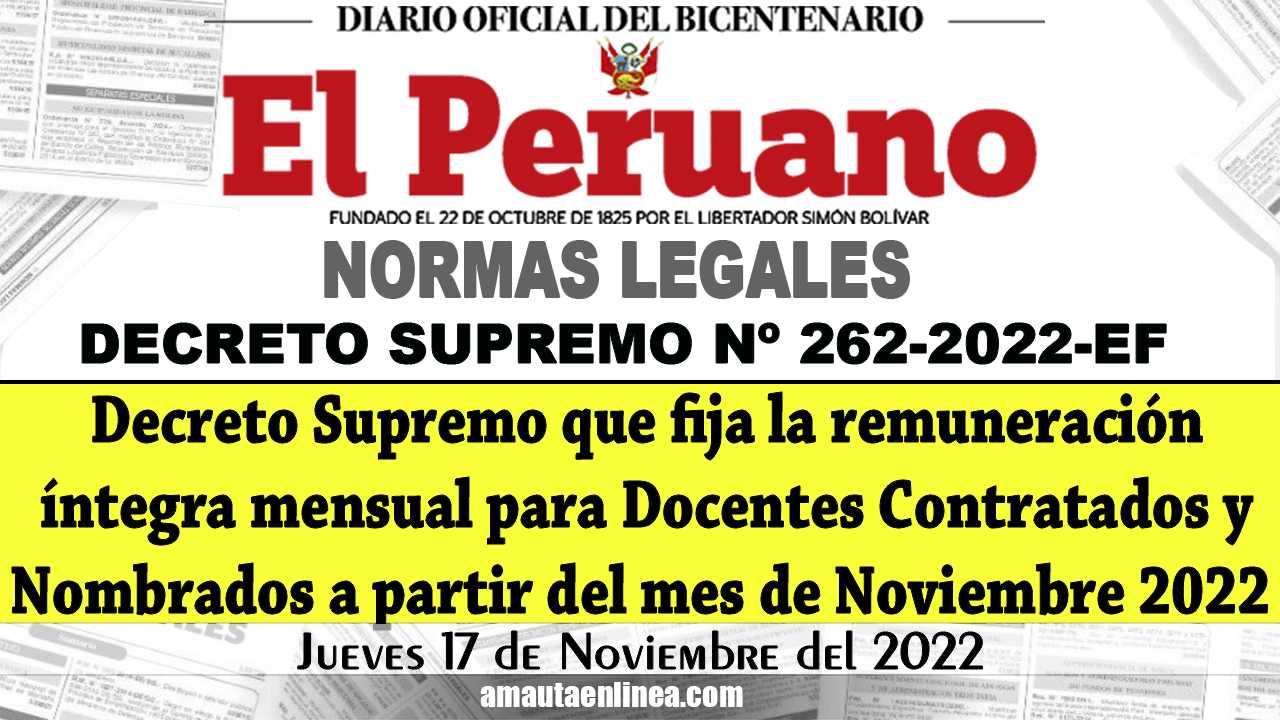 Decreto Supremo Que Fija La Remuneración íntegra Mensual Para Docentes ...