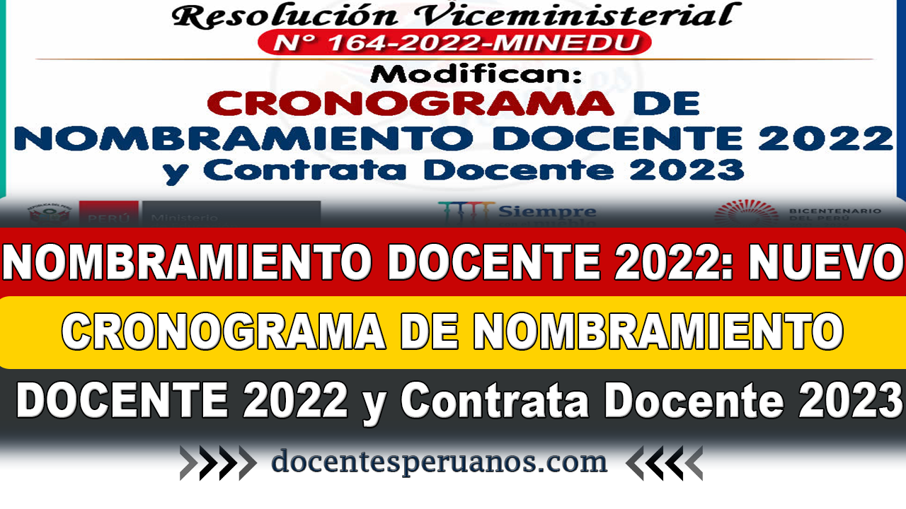 Nombramiento Docente 2022 Nuevo Cronograma De Nombramiento Docente 2022 Y Contrata Docente 2023 8274