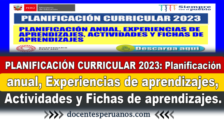 PlanificaciÓn Curricular 2023 Planificación Anual Experiencias De Aprendizajes Actividades Y 9359