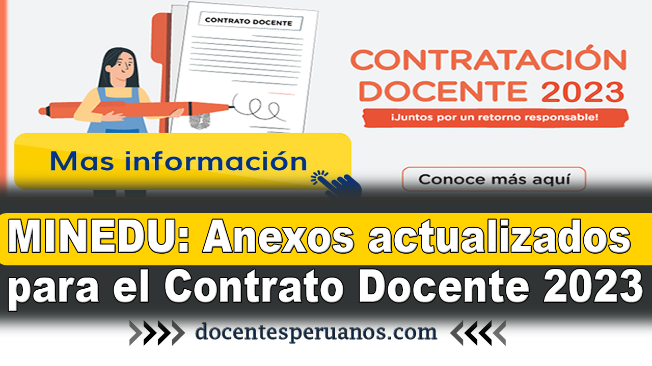 MINEDU: Anexos Actualizados Para El Contrato Docente 2023