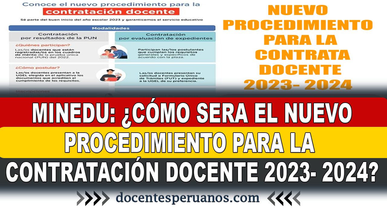 MINEDU: ¿CÓMO SERA EL NUEVO PROCEDIMIENTO PARA LA CONTRATACIÓN DOCENTE ...