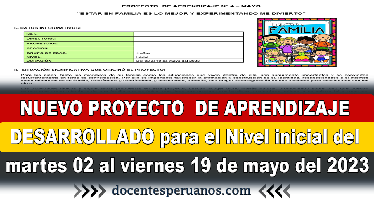 Nuevo Proyecto De Aprendizaje Desarrollado Para El Nivel Inicial Del Martes Al Viernes De