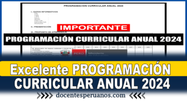 Excelente PROGRAMACIÓN CURRICULAR ANUAL 2024