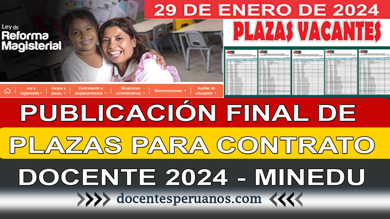 Publicaci N Final De Plazas Para Contrato Docente